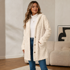 Women's Hooded Jacket with Diamond Pattern, Warm