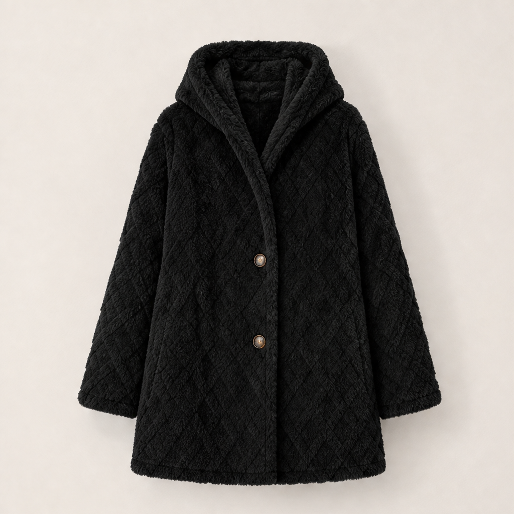 Women's Hooded Jacket with Diamond Pattern, Warm