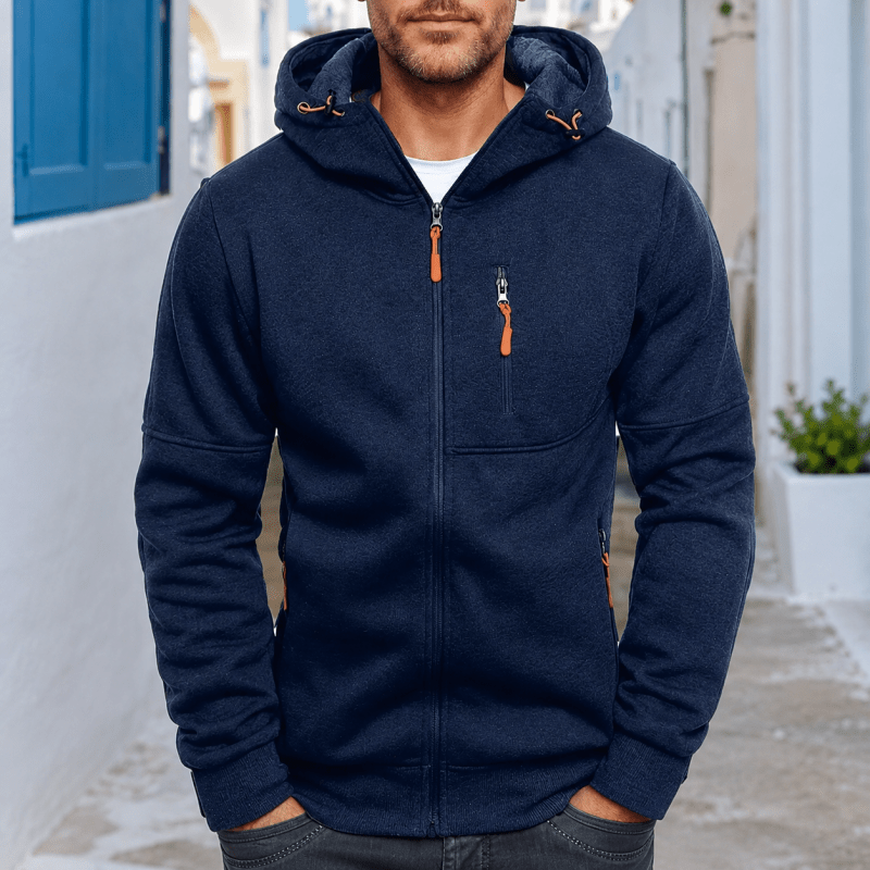 Men's Zip-Up Hoodie with Hood, Comfortable