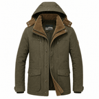 Men's Winter Jacket with Removable Hood, Warm
