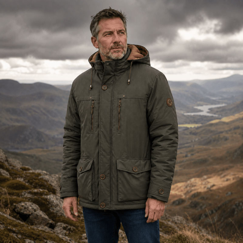 Men's Winter Jacket with Removable Hood, Warm
