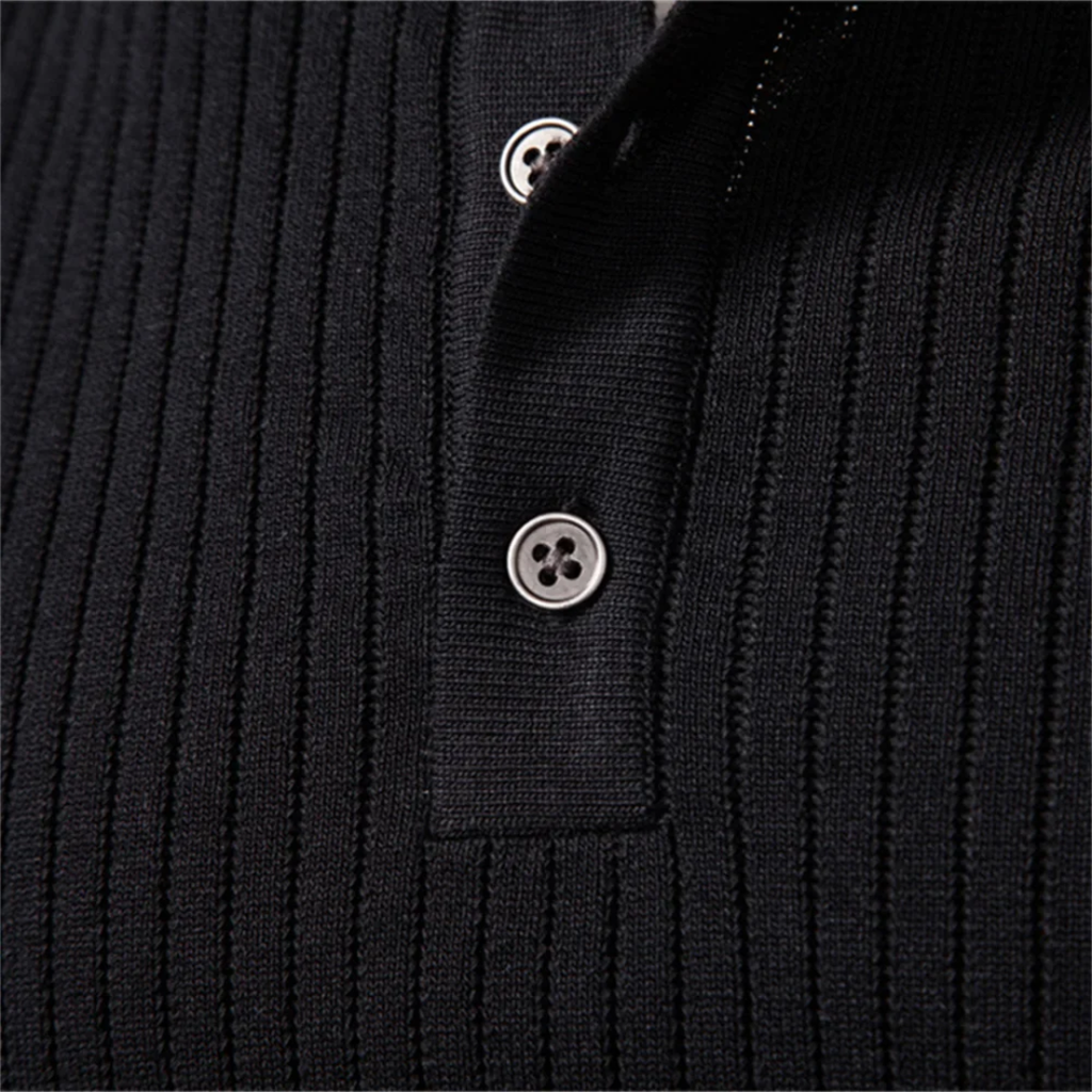 Henley Shirt Men Long Sleeve Ribbed