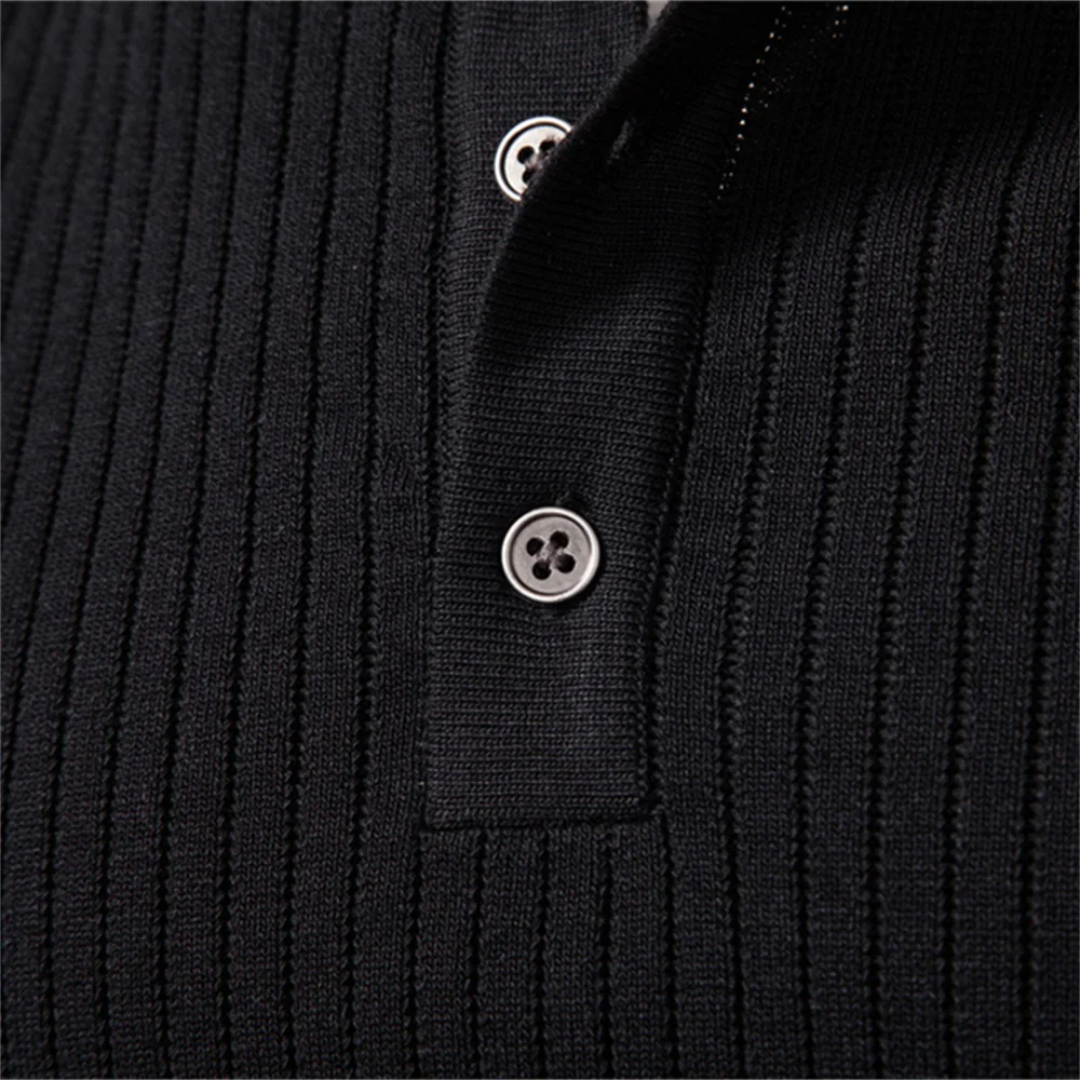Henley Shirt Men Long Sleeve Ribbed