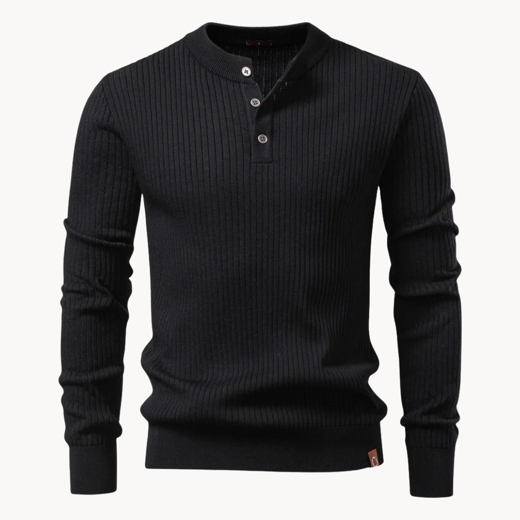 Henley Shirt Men Long Sleeve Ribbed