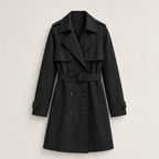 Women's Mid-Length Trench Coat with Belt, Classic