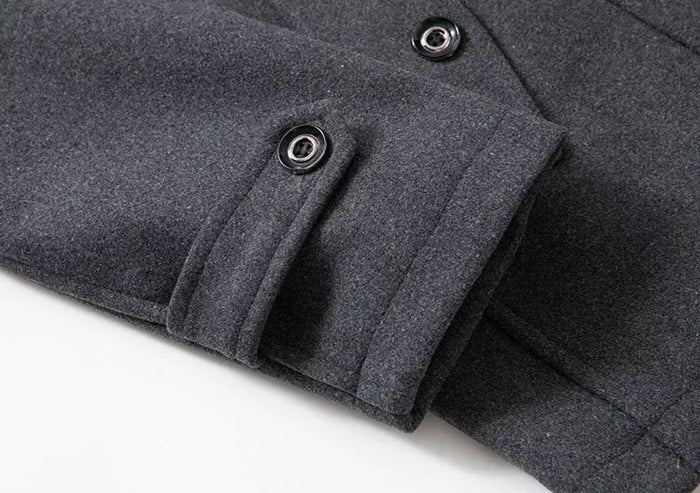 Men's Double-Collar Trench Coat, Long and Elegant