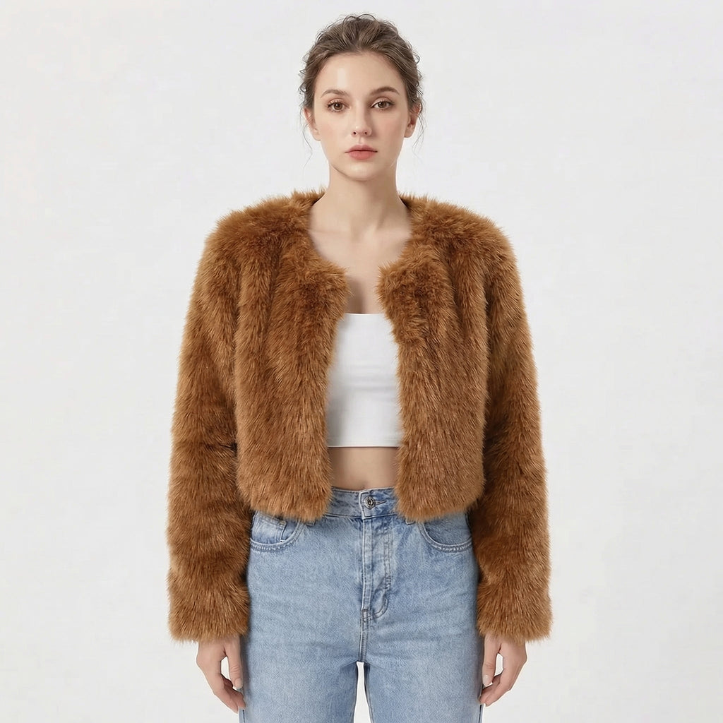 Women's Faux Fur Jacket, Warm and Elegant for Winter