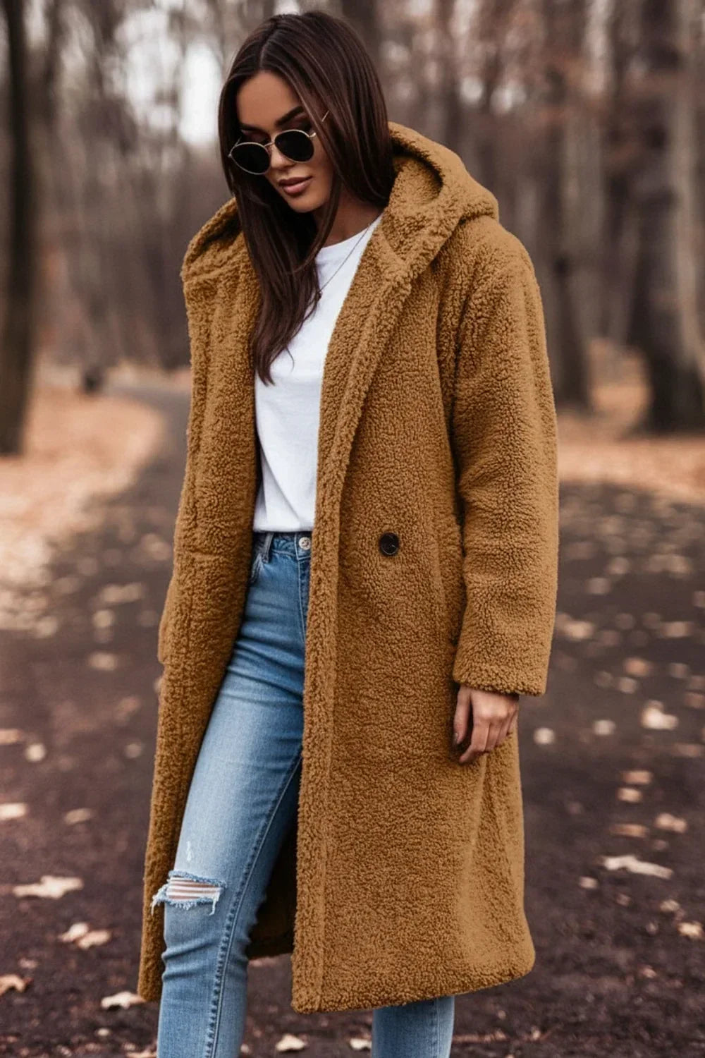 Winter Coat Women, Oversized Teddy with Hood