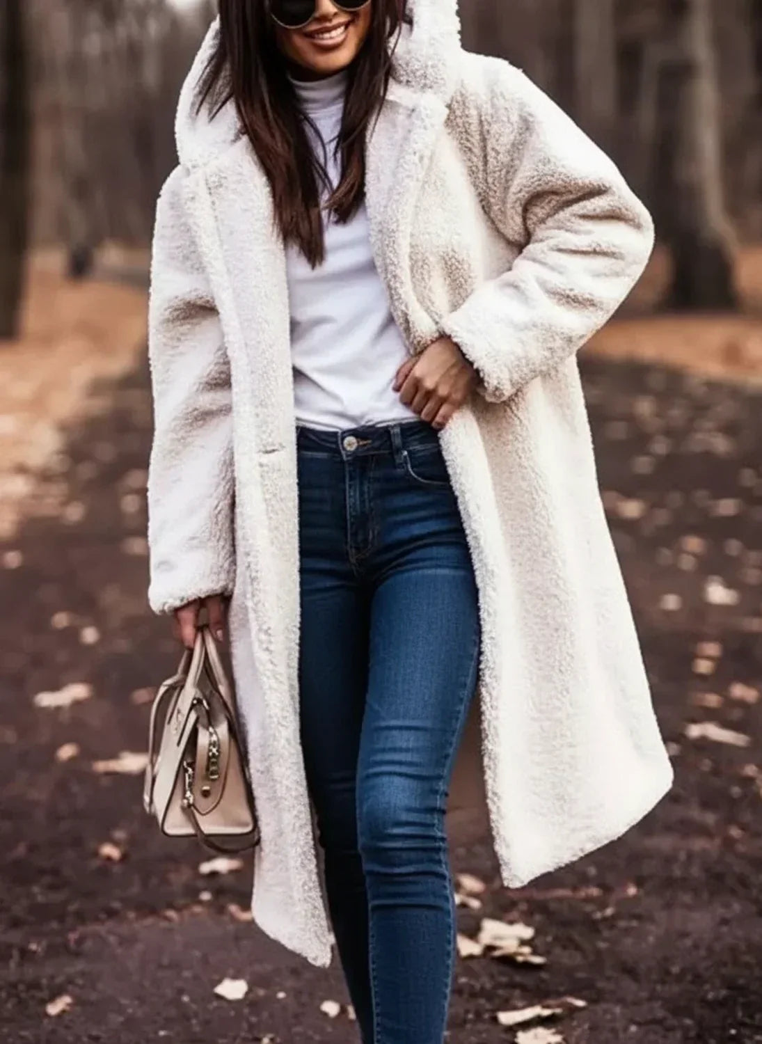 Winter Coat Women, Oversized Teddy with Hood