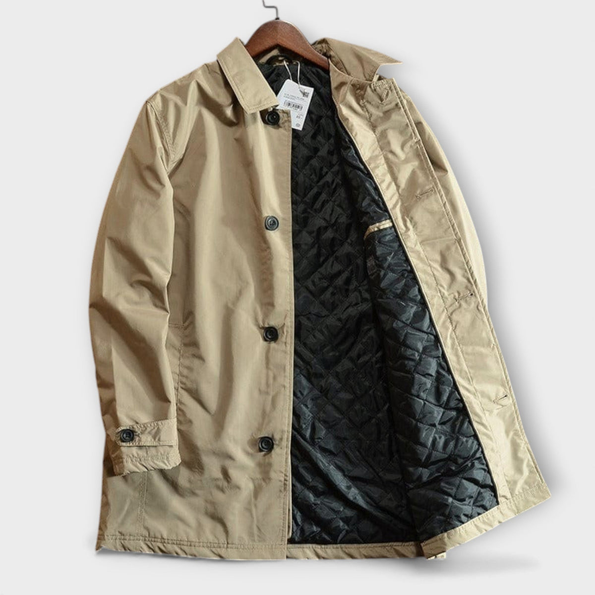 Men's Beige Coat, Weatherproof and Classic
