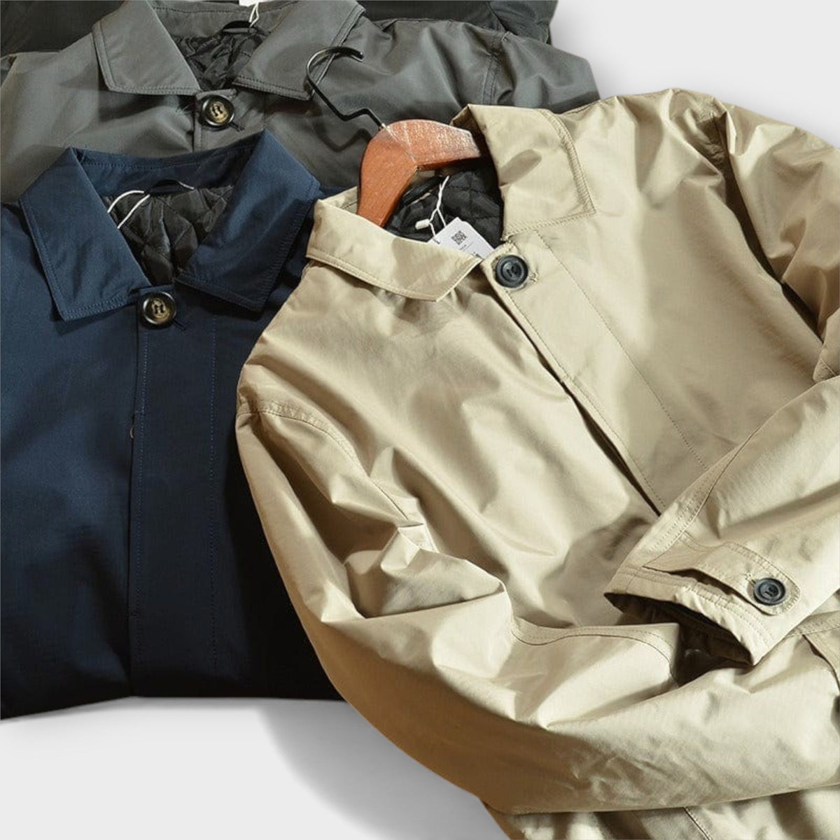 Men's Beige Coat, Weatherproof and Classic