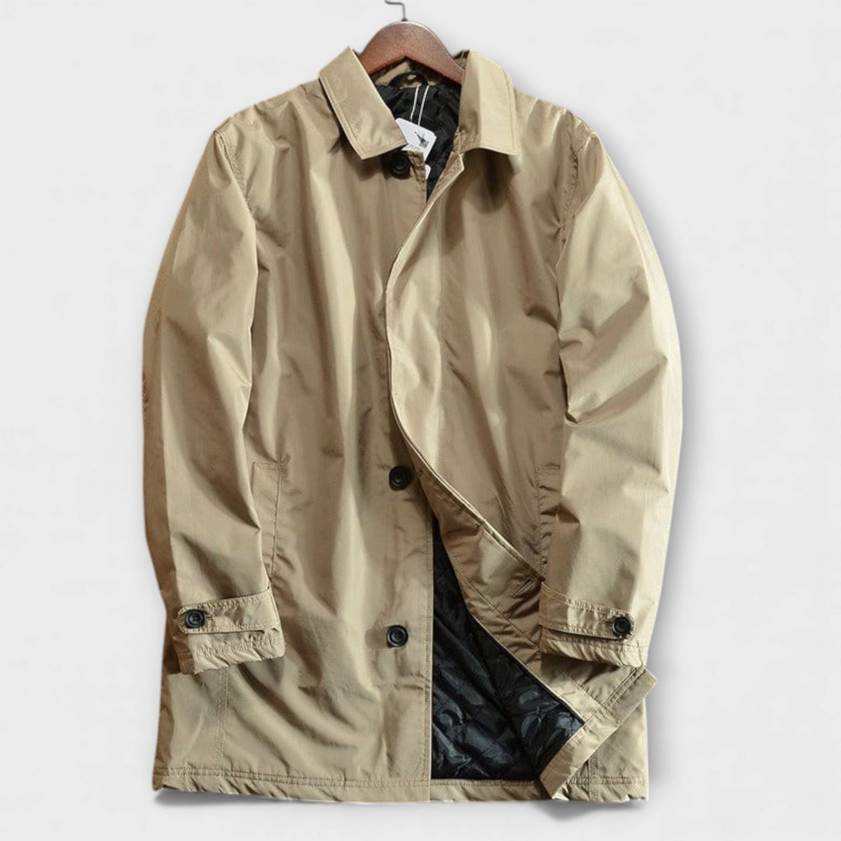 Men's Beige Coat, Weatherproof and Classic