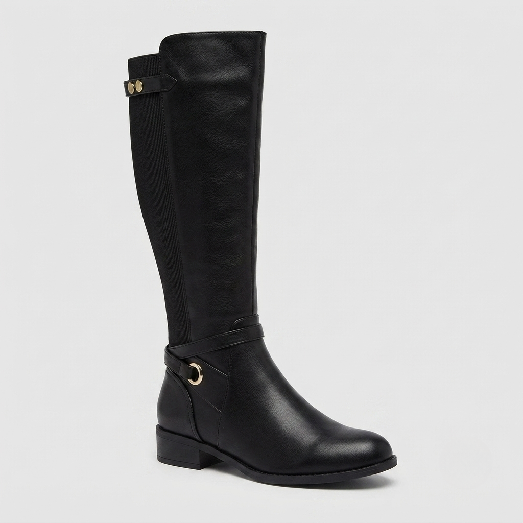 Wide Calf Knee High Boots Women Block Heel