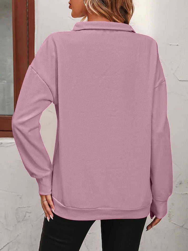 Women's Half-Zip Sweater with Funnel Neck