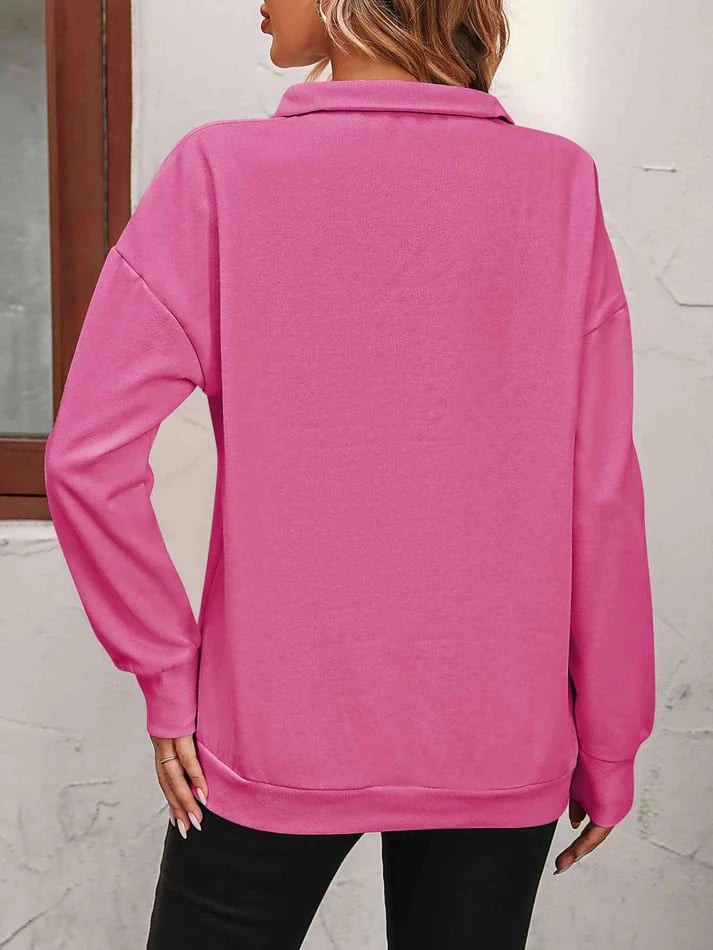 Women's Half-Zip Sweater with Funnel Neck