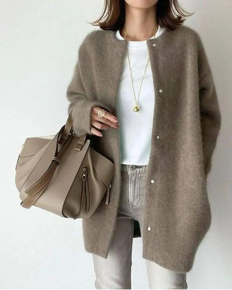 Women's Mocha Cardigan, Casual for Winter