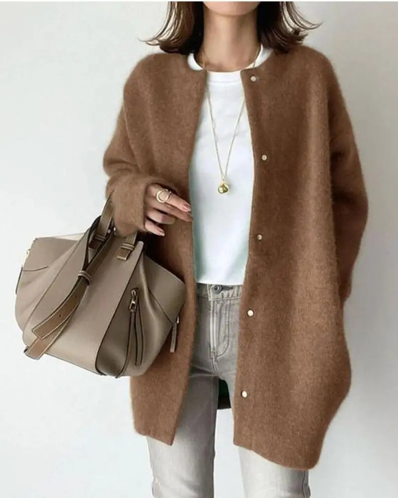 Women's Mocha Cardigan, Casual for Winter