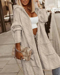 Cardigan Women, Long Hooded and Warm