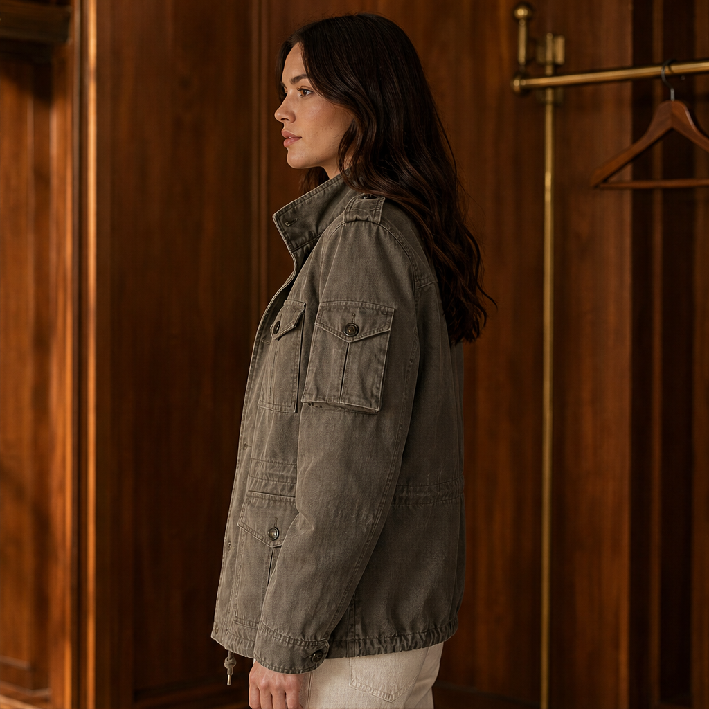 Women's Field Jacket with Stand Collar, Timeless and Versatile