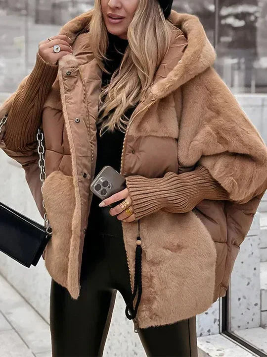 Kris Oversized Winter Jacket | Women's Hooded Jacket with Multicolor Design