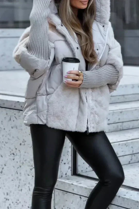 Kris Oversized Winter Jacket | Women's Hooded Jacket with Multicolor Design