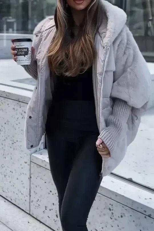 Kris Oversized Winter Jacket | Women's Hooded Jacket with Multicolor Design
