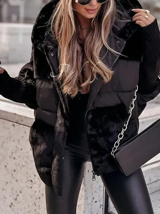 Kris Oversized Winter Jacket | Women's Hooded Jacket with Multicolor Design