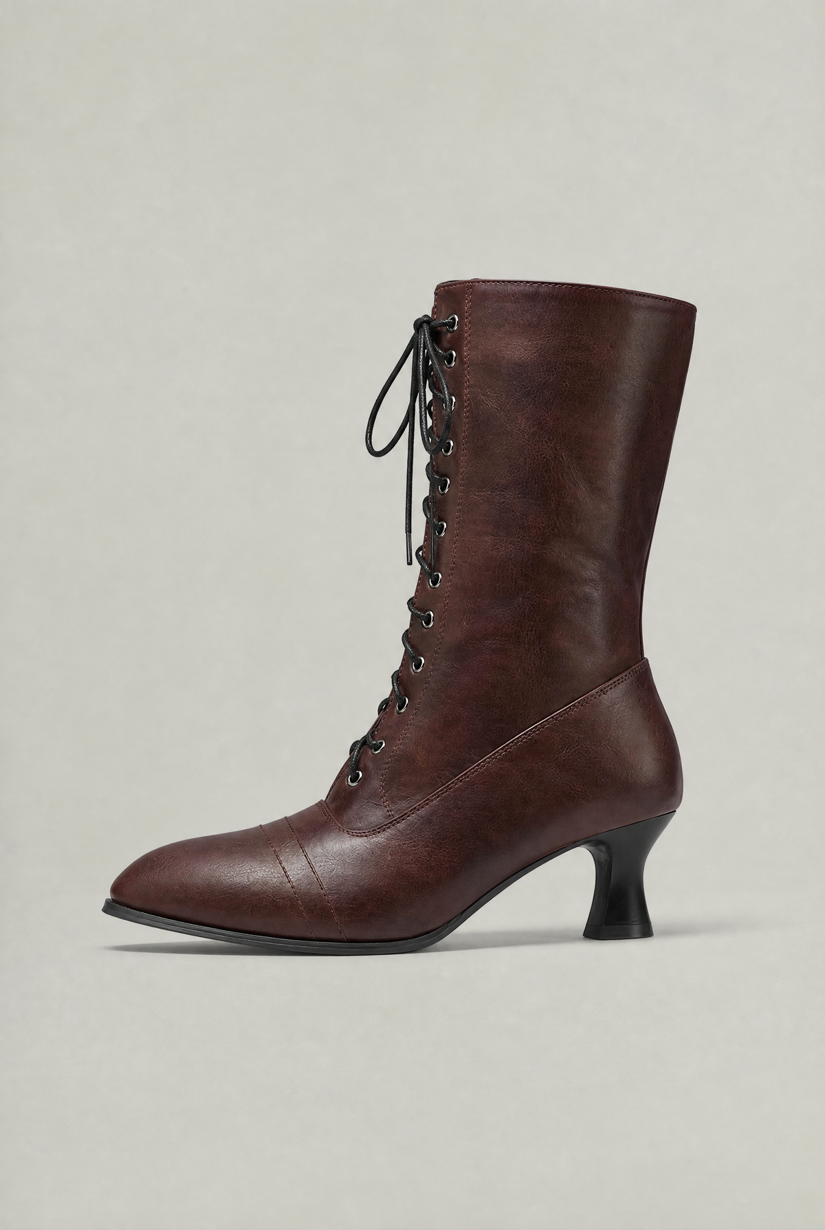 Lace Up Boots Women Heeled Vintage