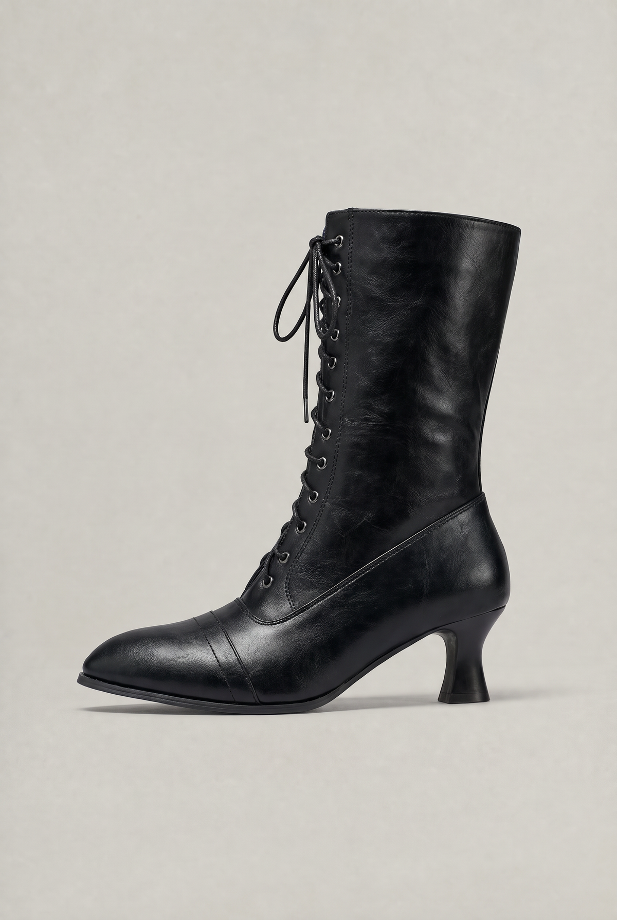 Lace Up Boots Women Heeled Vintage