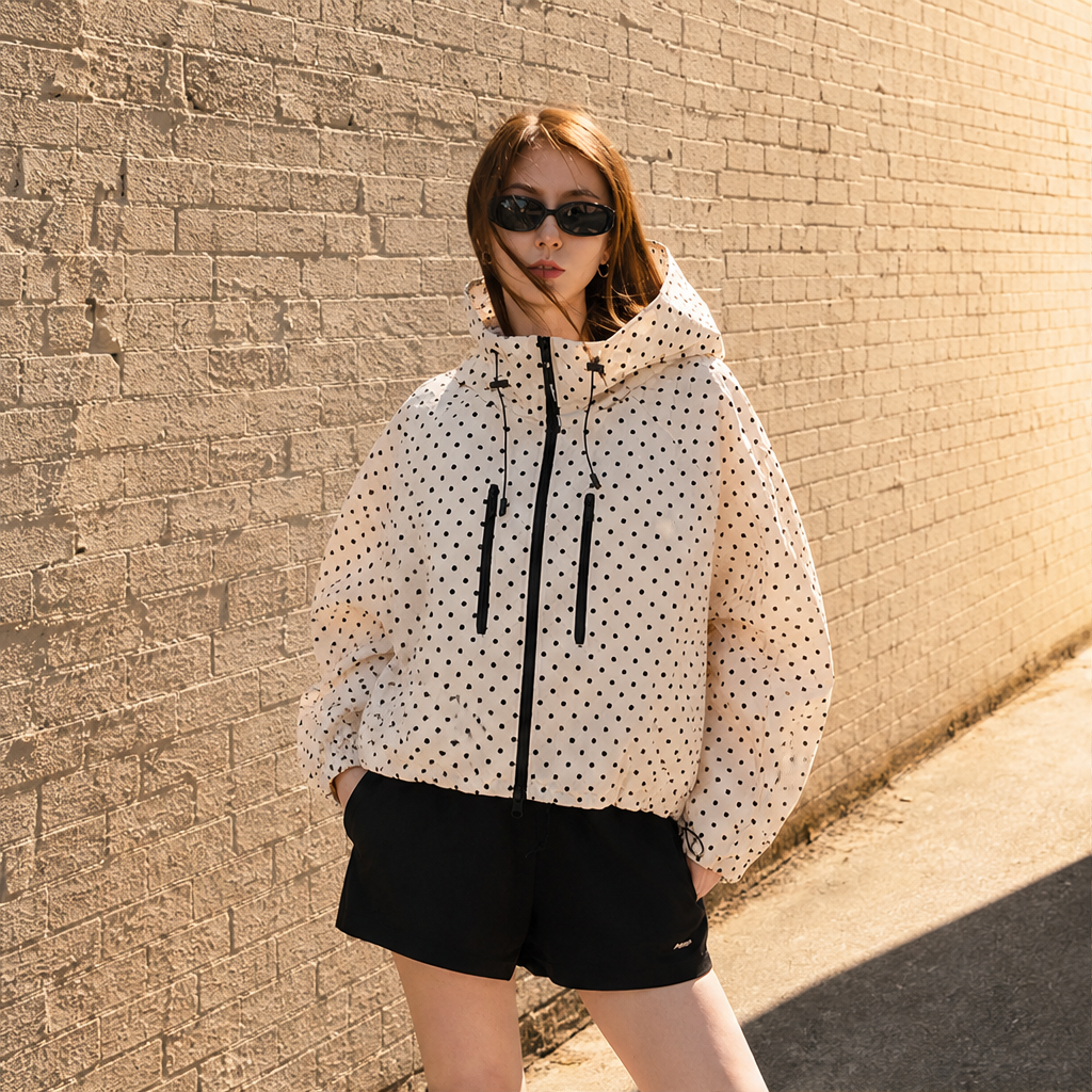 Women's Short Oversized Jacket with Hood