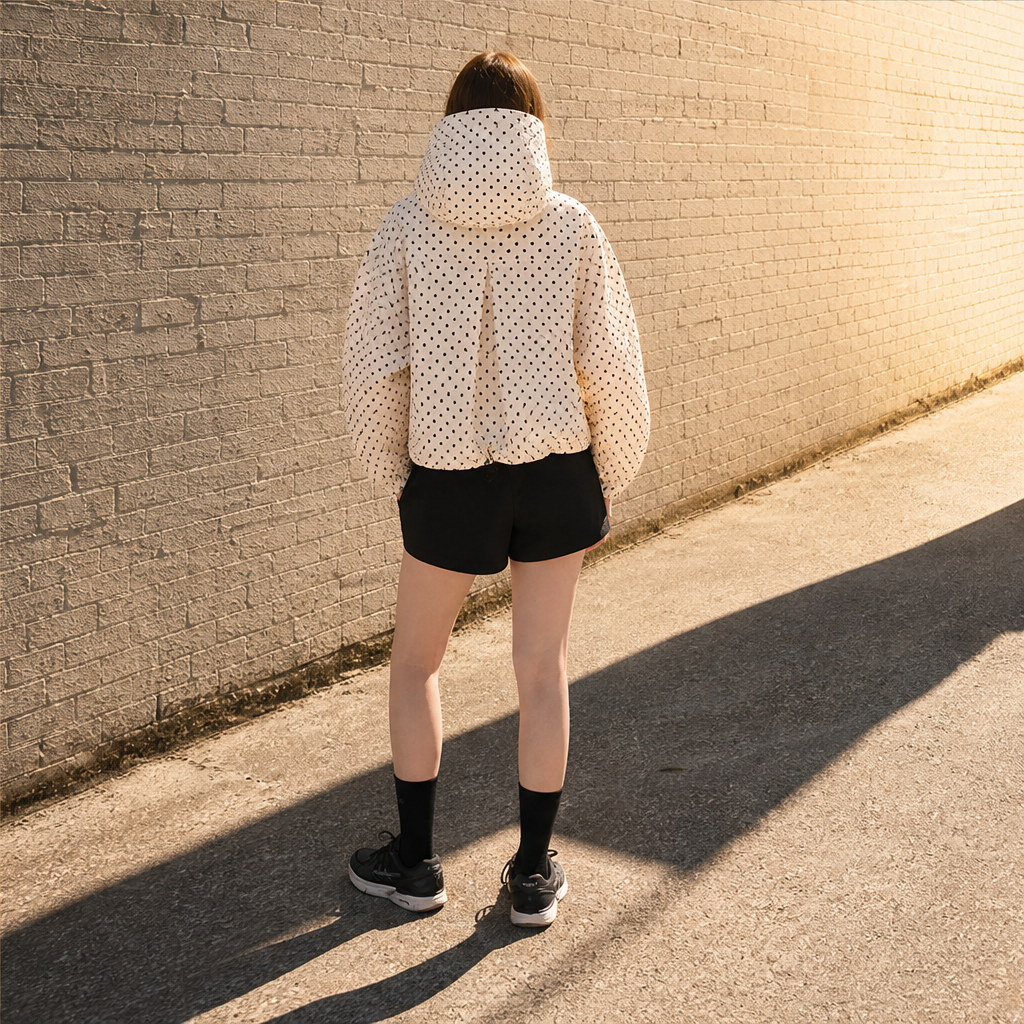 Women's Short Oversized Jacket with Hood
