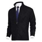 Men's Cardigan Zip Up Collared Pockets
