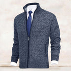 Men's Cardigan Zip Up Collared Pockets