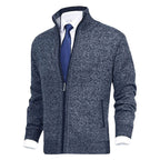 Men's Cardigan Zip Up Collared Pockets
