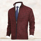 Men's Cardigan Zip Up Collared Pockets