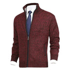 Men's Cardigan Zip Up Collared Pockets