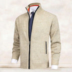 Men's Cardigan Zip Up Collared Pockets