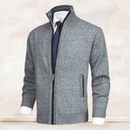 Men's Cardigan Zip Up Collared Pockets