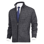 Men's Cardigan Zip Up Collared Pockets