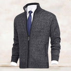 Men's Cardigan Zip Up Collared Pockets