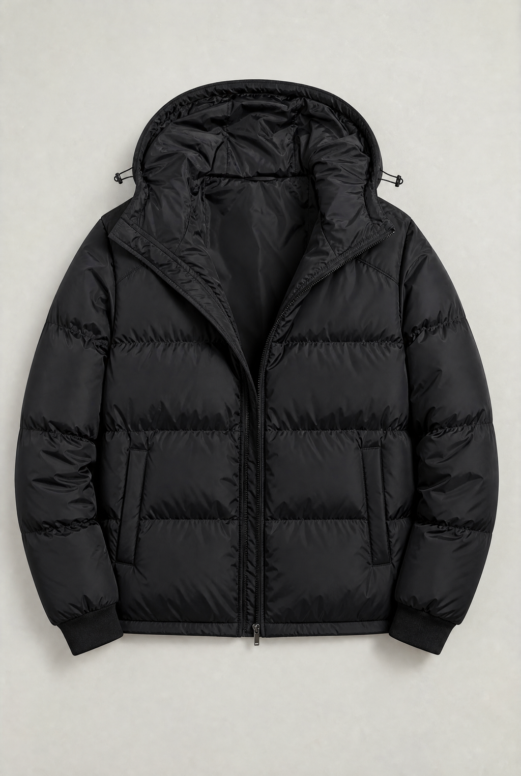 Men's Puffer Jacket Hooded Front Zip