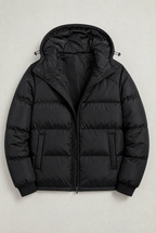 Men's Puffer Jacket Hooded Front Zip