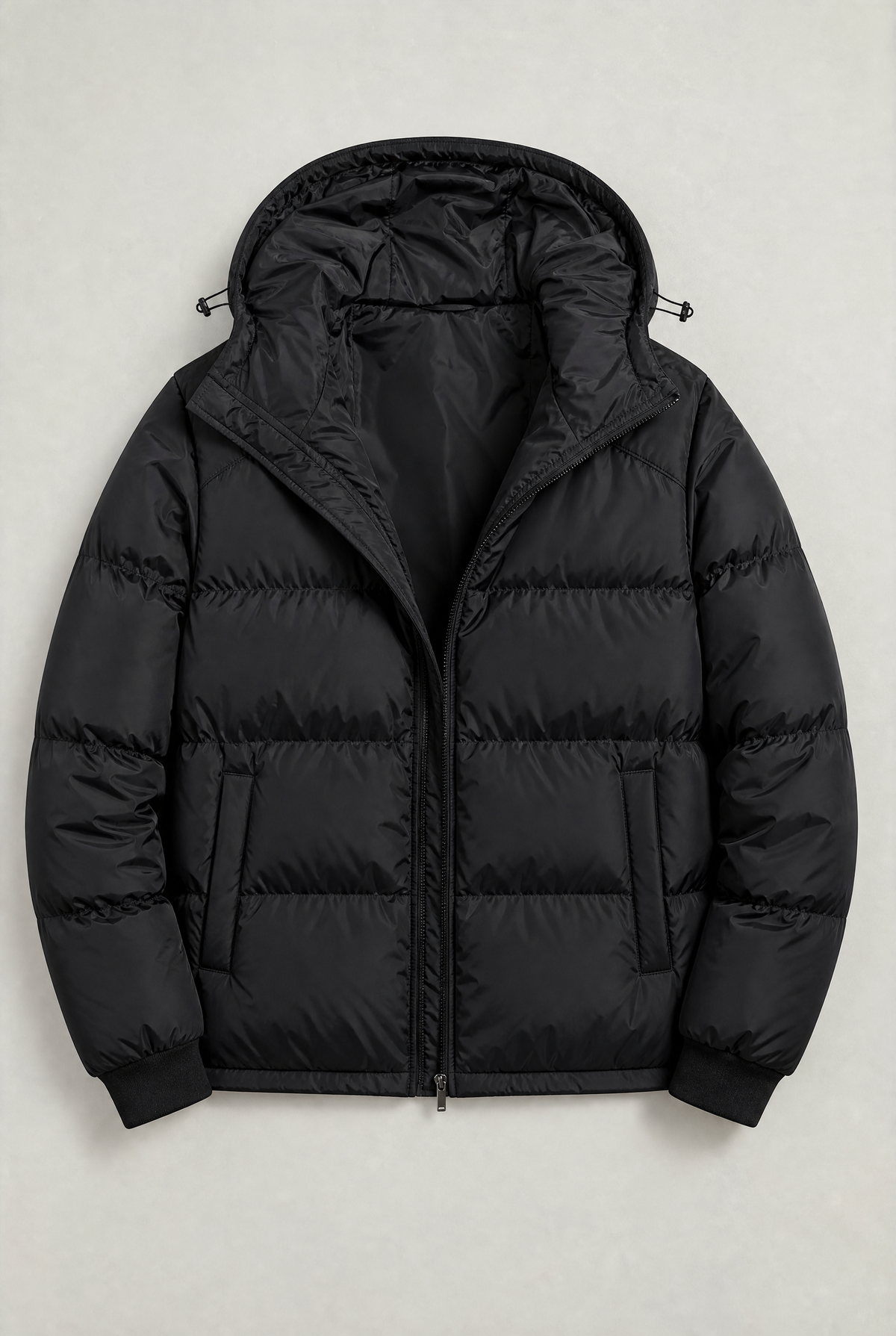 Men's Puffer Jacket Hooded Front Zip