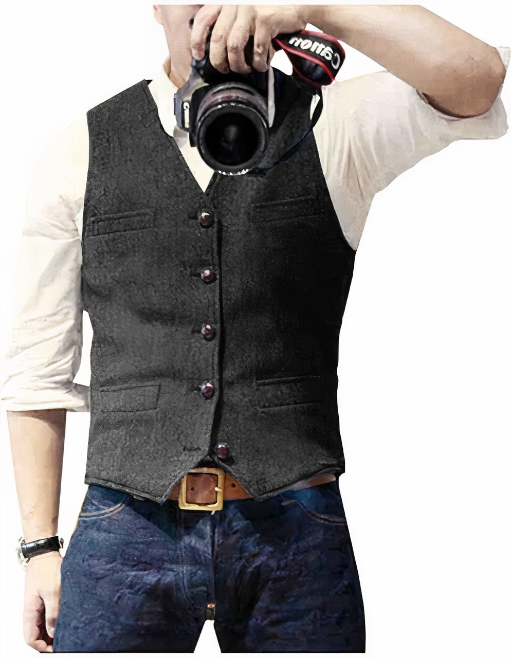 Men's Suit Vest Button Front