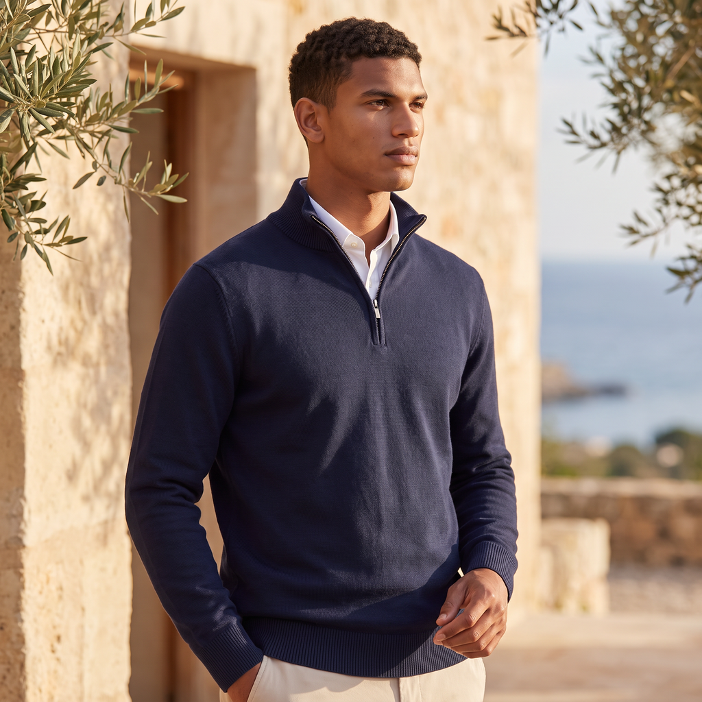 Men's Sweater Quarter Zip Knit