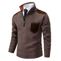 Men's Sweater Stand Collar Chest Pocket