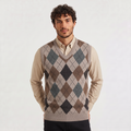 Men's Sweater Vest Argyle V Neck