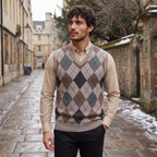 Men's Sweater Vest Argyle V Neck