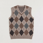 Men's Sweater Vest Argyle V Neck