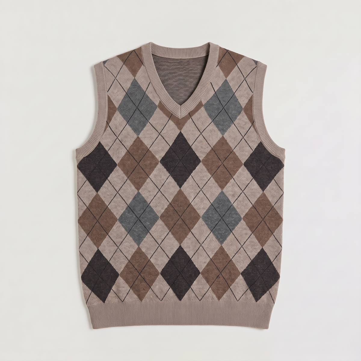 Men's Sweater Vest Argyle V Neck